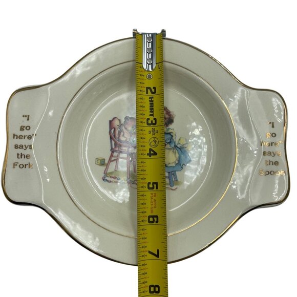 Vintage International Silver Co Baby Feeding Dish By Salem China Co - Picture 8 of 16